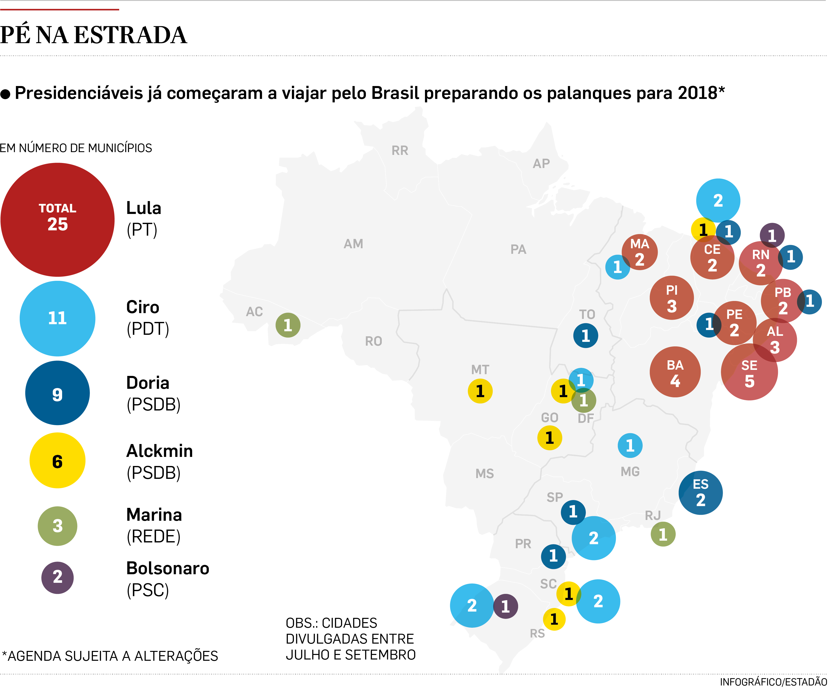 Resultado de imagem para Lula, Ciro e Doria lideram ranking de caravanas