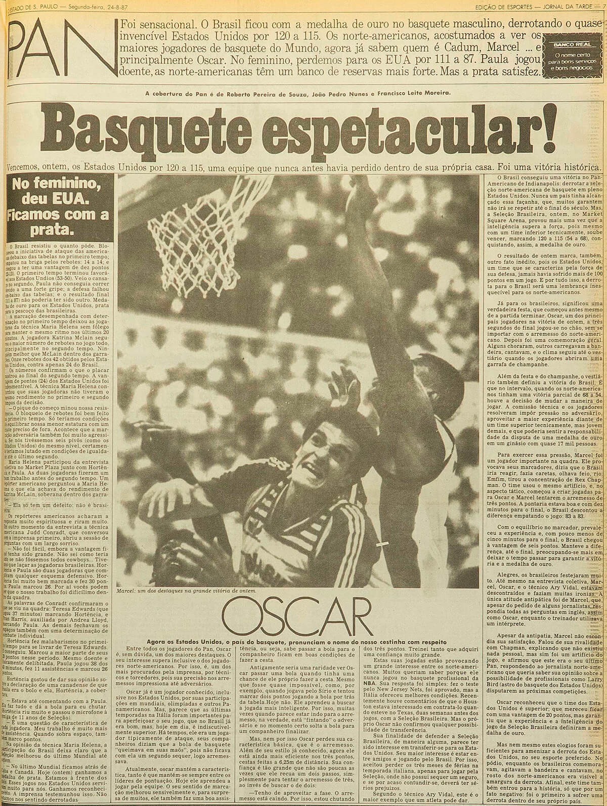 Jogos Pan-Americanos de Basquete (1987) - Brasil x EUA 